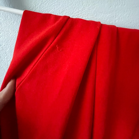 Trumpet Mermaid front Slit Dress Ruffle Gown Strapless Red Party Cocktail - Picture 5 of 9